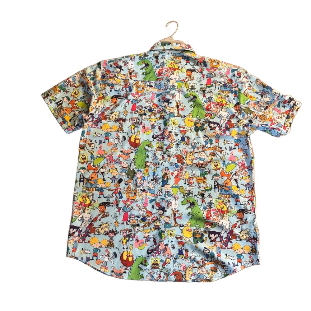 Men's Nickelodeon Classic Characters Button Up Shirt NWT - Picture 4 of 4